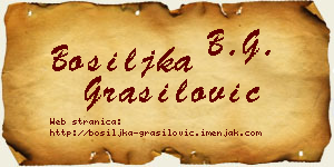 Bosiljka Grasilović vizit kartica
